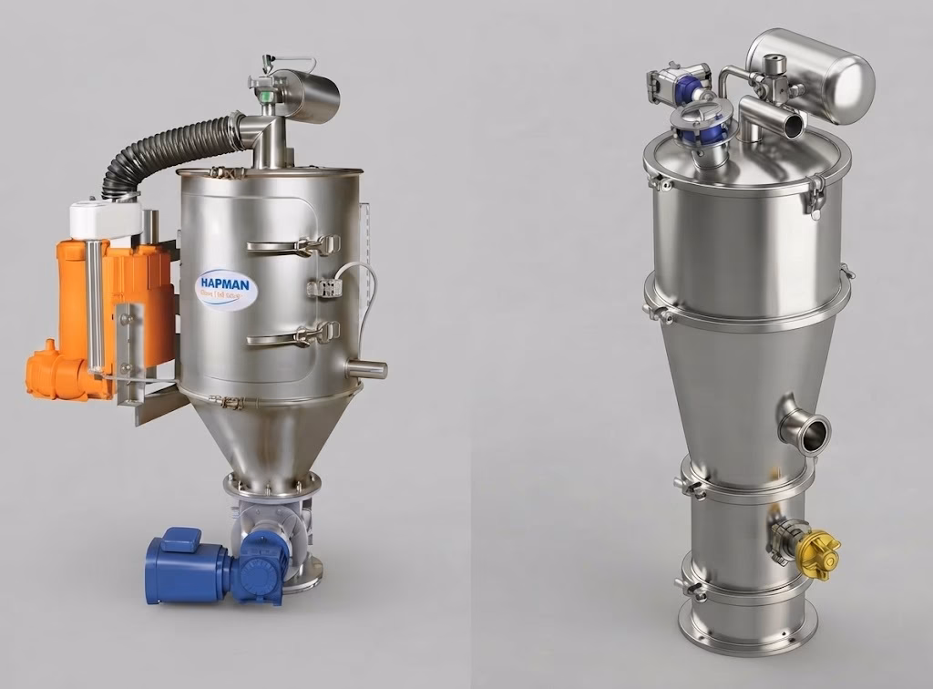 Industrial vacuum conveyor comparing compact regenerative blower series and roots blower series